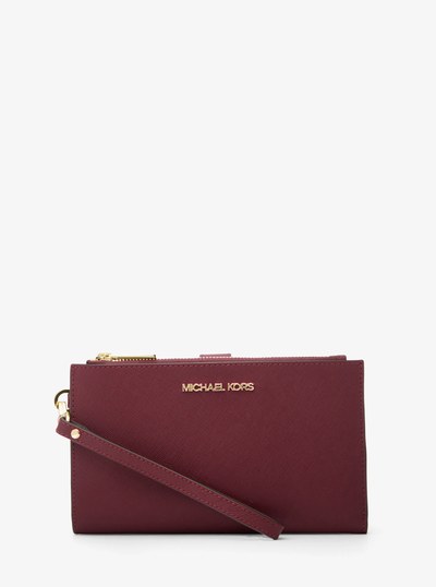 Jet Set Large Leather Smartphone Wristlet Wallet