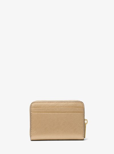 Jet Set Travel Medium Metallic Leather Wallet in PALE GOLD | Michael Kors