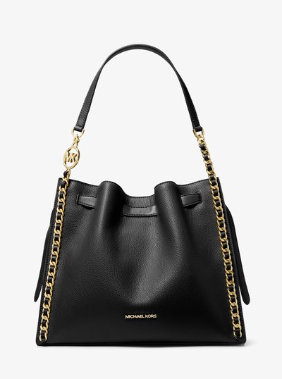 Grand sac &agrave; &eacute;paule Mina &agrave; cha&icirc;ne in NOIR | Michael Kors