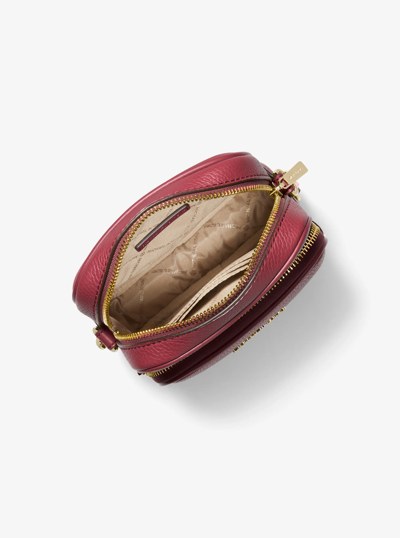 Jet Set Travel Medium Pebbled Leather Crossbody Bag in OXBLOOD | Michael Kors
