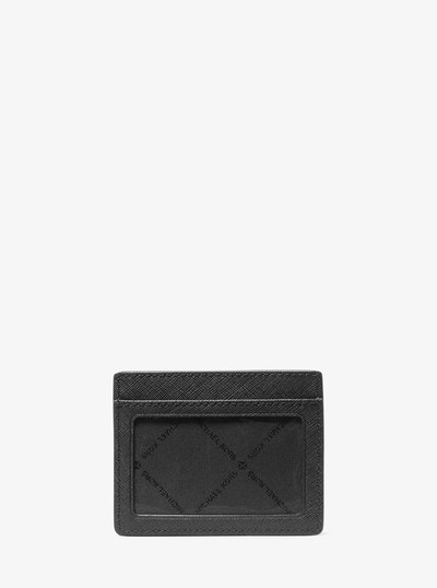 Jet Set Large Saffiano Leather Card Case in BLACK | Michael Kors