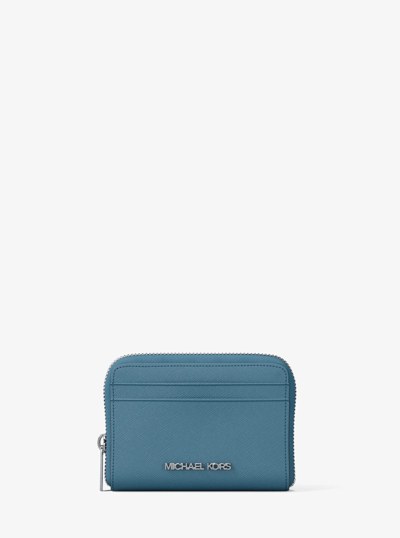 Jet Set Travel Medium Saffiano Leather Wallet in DENIM | Michael Kors