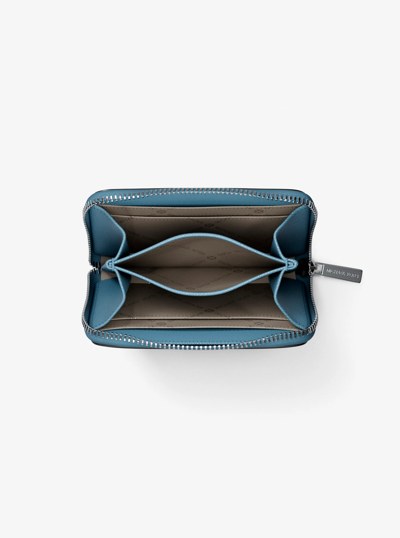 Jet Set Travel Medium Saffiano Leather Wallet in DENIM | Michael Kors