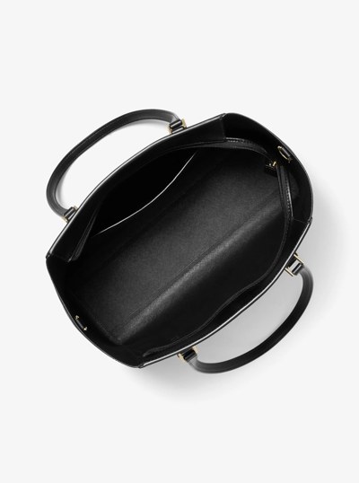 Charlotte Large Saffiano Leather 3-in-1 Tote Bag in BLACK | Michael Kors