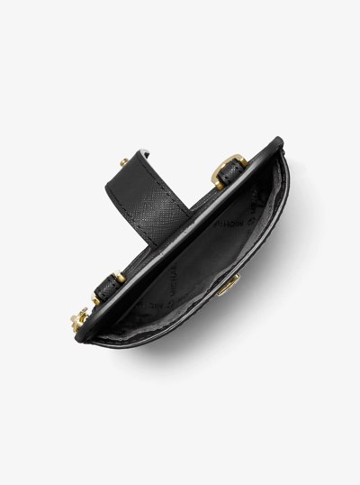 Saffiano Leather Smartphone Crossbody Bag in BLACK | Michael Kors