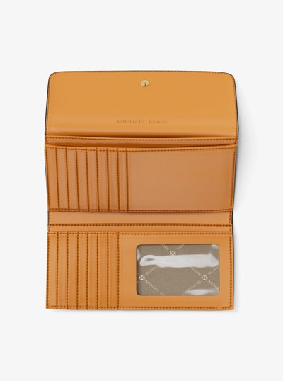 Grand portefeuille &agrave; trois volets Jet Set &agrave; logo Signature in ORANGE ECLATANT | Michael Kors