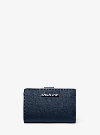Medium Saffiano Leather Wallet in NAVY | Michael Kors