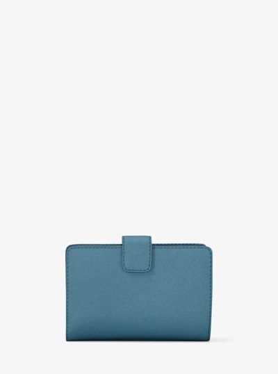 Medium Saffiano Leather Wallet in DENIM | Michael Kors
