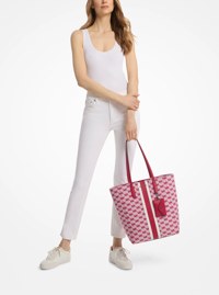 Vincent Large Logo Jacquard Tote Bag with Card Case