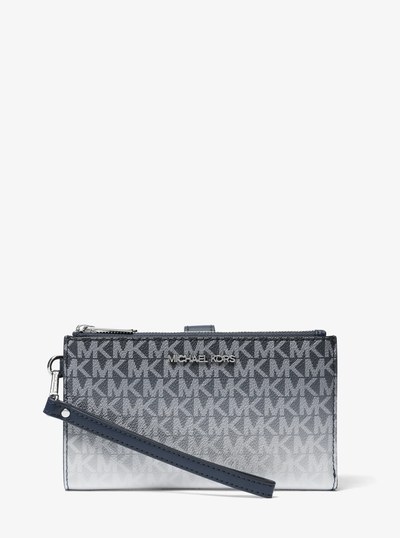 Jet Set Large Ombr&eacute; Signature Logo Wristlet in NAVY | Michael Kors