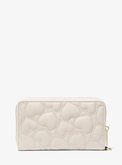 Jet Set Large Heart Embroidered Smartphone Wristlet in LT CREAM | Michael Kors