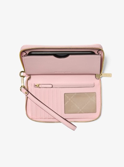 Bolso de mu&ntilde;eca Jet Set grande con bordado de coraz&oacute;n para smartphone in ROS&Aacute;CEO POLVORIENTO | Michael Kors