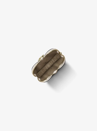 Petit porte-monnaie Jet Set en forme de c&oelig;ur et &agrave; imprim&eacute; &agrave; logo Signature in CR&Egrave;ME MULTI L&Eacute;GER | Michael Kors