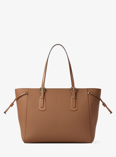 Bolso tote Voyager grande de cuero saffiano in LUGGAGE | Michael Kors