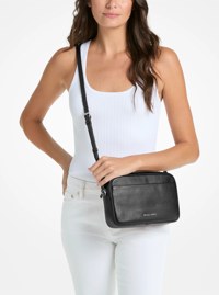Jet Set Large Pebbled Leather Camera Crossbody Bag