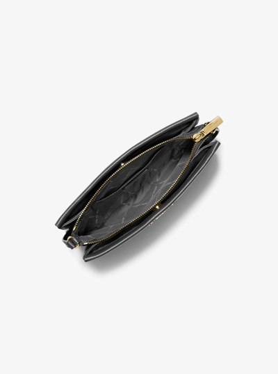 Jet Set Large Pebbled Leather Crossbody Bag in BLACK | Michael Kors