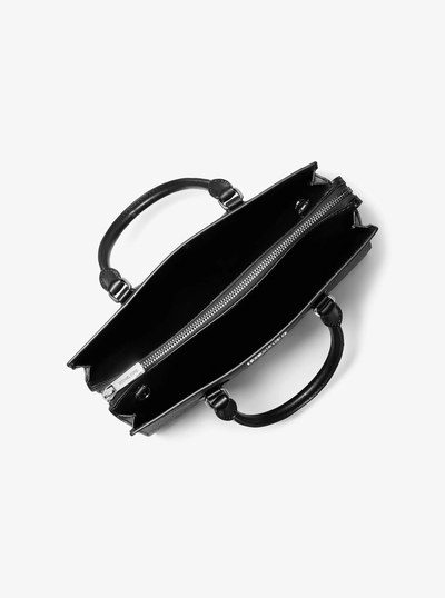 Sheila Medium Logo Satchel in BLACK | Michael Kors