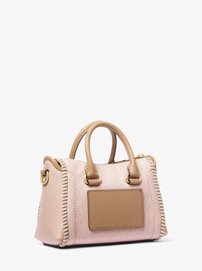 Carine Extra-Small Signature Logo Satchel in LT POWDER BLUSH MULTI | Michael Kors