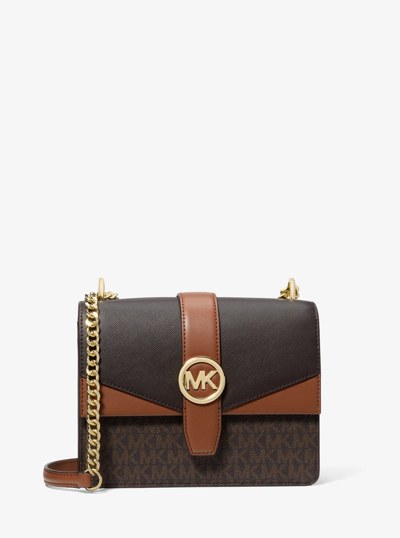 Petit sac &agrave; bandouli&egrave;re Greenwich &agrave; logo Signature et &agrave; blocs de couleurs in MARRON MULTI | Michael Kors