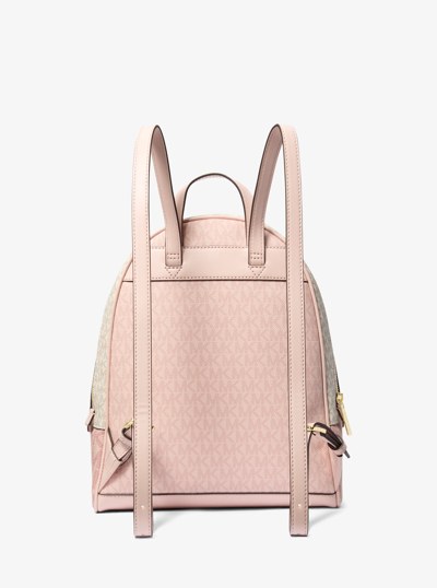 Sac &agrave; dos Rhea de taille moyenne &agrave; blocs de couleurs et &agrave; logo Signature in ROSE POUDR&Eacute; MULTI | Michael Kors