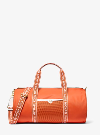 Jet Set Large Logo Tape Nylon Weekender Bag in RED CLAY | Michael Kors