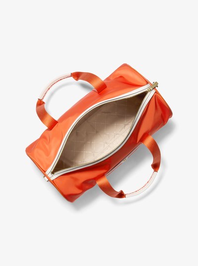Jet Set Large Logo Tape Nylon Weekender Bag in RED CLAY | Michael Kors