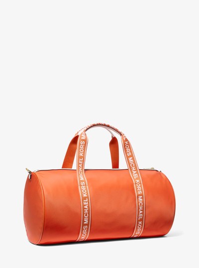 Jet Set Large Logo Tape Nylon Weekender Bag in RED CLAY | Michael Kors
