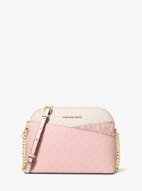 Jet Set Travel Medium Color-Block Signature Logo Crossbody Bag