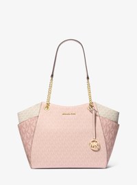 Bolso tote Jet Set grande de bloques de color con logotipo de la marca