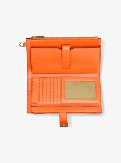 Jet Set Large Ombr&eacute; Signature Logo Wristlet in RED CLAY | Michael Kors