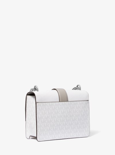 Greenwich Small Color-Block Signature Logo Crossbody Bag in OPTIC WHITE | Michael Kors
