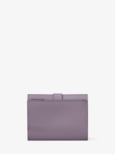 Greenwich Medium Leather Trifold Wallet in LILAC | Michael Kors
