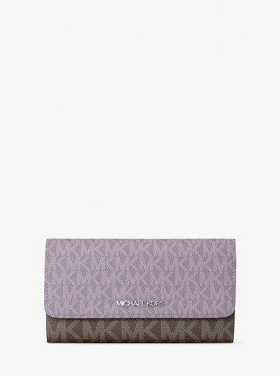 Portefeuille &agrave; trois volets Jet Set Travel &agrave; logo Signature in LILAS | Michael Kors