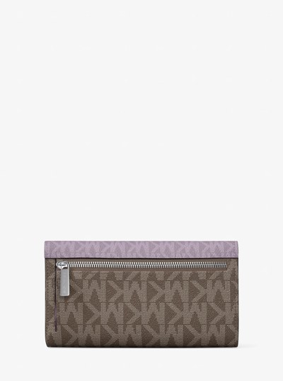 Portefeuille &agrave; trois volets Jet Set Travel &agrave; logo Signature in LILAS | Michael Kors