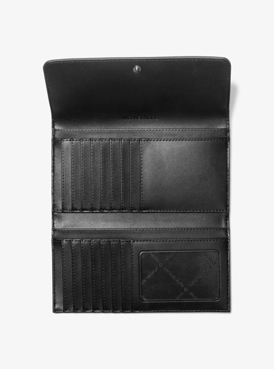 Jet Set Travel Signature Logo Tri-Fold Wallet in OPWHT MULTI | Michael Kors