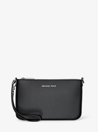 Petite pochette-bracelet Jet Set convertible en cuir grain&eacute;