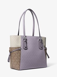 Voyager Large Color-Block Signature Logo Tote Bag