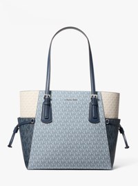 Voyager Large Color-Block Signature Logo Tote Bag