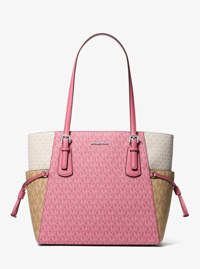 Voyager Large Color-Block Signature Logo Tote Bag