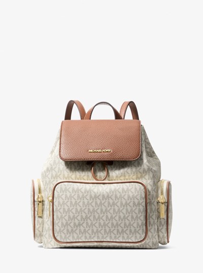 Merritt Small Signature Logo Cargo Backpack in VANILLA | Michael Kors