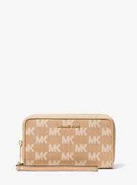 Jet Set Travel Large Logo Jacquard Denim Smartphone Wallet