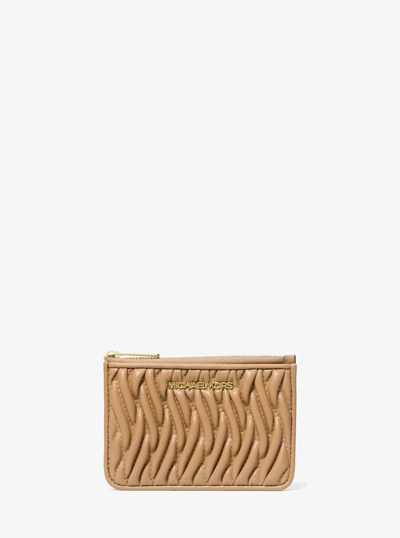 Jet Set Travel Small Matelass&eacute; Coin Pouch in CAMEL | Michael Kors