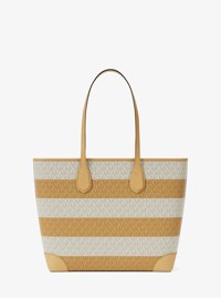 Eva Large Striped Signature Logo Tote Bag