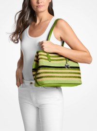 Sac fourre-tout Avalon de taille moyenne tiss&eacute; &agrave; rayures