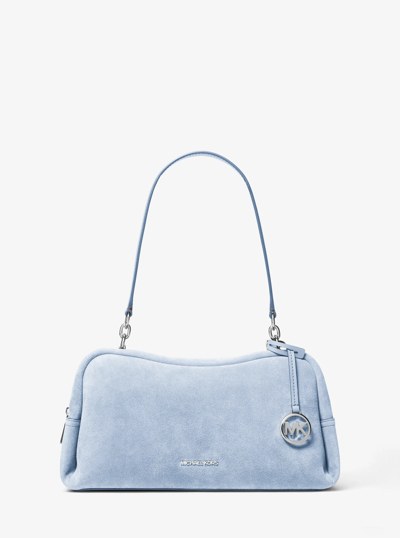 Cecily Medium Suede Shoulder Bag in PALE OCEAN | Michael Kors