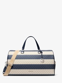 Tr&egrave;s grand sac de fin de semaine Grayson &agrave; rayures et &agrave; logo Signature