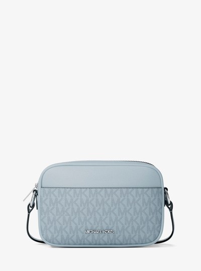 Petit sac &agrave; bandouli&egrave;re pour appareil photo Jet Set Travel &agrave; logo Signature in OC&Eacute;AN P&Acirc;LE | Michael Kors