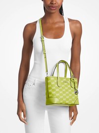 Bolso tote Eva extrapeque&ntilde;o de denim convertible con logotipo en jacquard