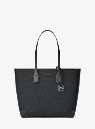 Bolso tote Eva grande de piel saffiano in NEGRO | Michael Kors