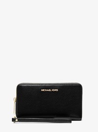 Grande pochette-bracelet en cuir grain&eacute; pour t&eacute;l&eacute;phone intelligent